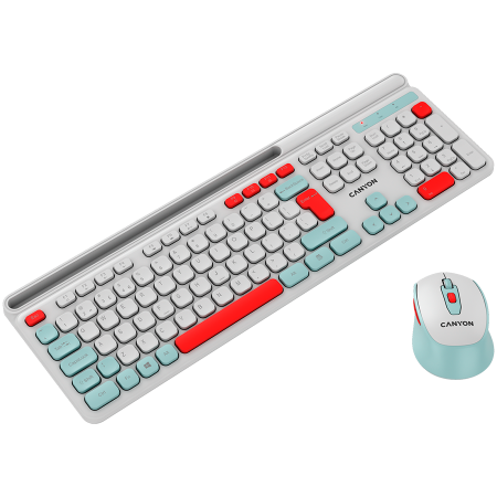 CANYON HSET-W5 EN Keyboard+Mouse AAA+AA Wireless White [4]
