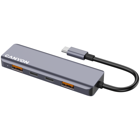 USB Hub - CANYON hub DS-18 5in1 USB-C Grey