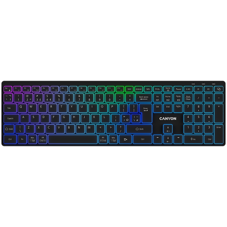 Sisteme PC & Periferice - CANYON keyboard HKB-W11 UK/US RGB Dual Mode Wireless Black