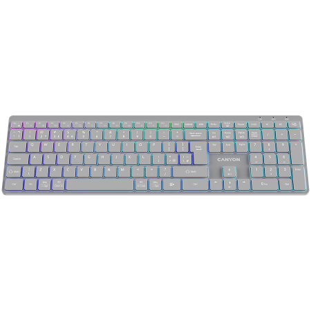 CANYON keyboard HKB-W11 UK/US RGB Dual Mode Wireless Grey [1]