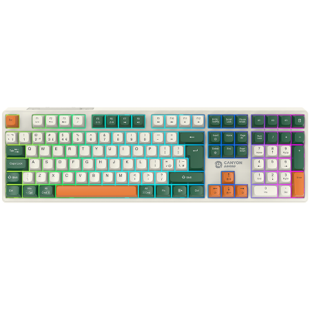 Tastaturi Gaming - CANYON keyboard Shadder GKW-11 Mech RGB UK/US Wireless White