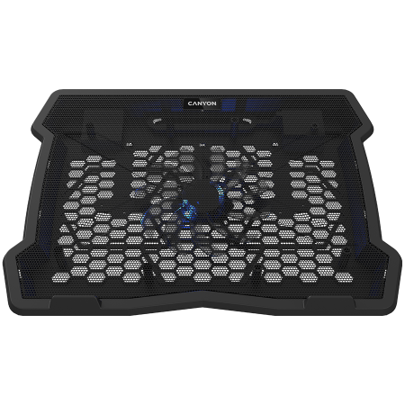 Accesorii - CANYON NS02, Cooling stand single fan with 2x2.0 USB hub, support up to 10”-15.6” laptop, ABS plastic and iron, Fans dimension:125*125*15mm(1pc), DC 5V, fan speed: 800-1000RPM, size:340*265*30mm, 406g