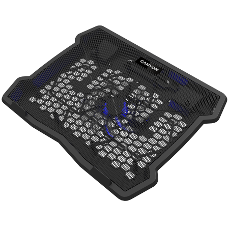 CANYON NS02, Cooling stand single fan with 2x2.0 USB hub, support up to 10”-15.6” laptop, ABS plastic and iron, Fans dimension:125*125*15mm(1pc), DC 5V, fan speed: 800-1000RPM, size:340*265*30mm, 406g [2]