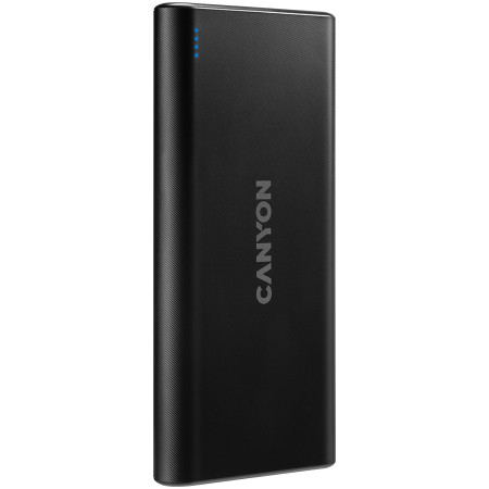 CANYON PB-108 Power bank 10000mAh Li-poly battery, Input 5V/2A, Output 5V/2.1A(Max), 140*68*16mm, 0.230Kg, Black [1]