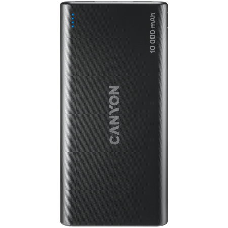 CANYON PB-108 Power bank 10000mAh Li-poly battery, Input 5V/2A, Output 5V/2.1A(Max), 140*68*16mm, 0.230Kg, Black [0]