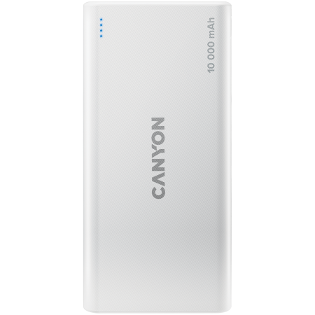 CANYON PB-108 Power bank 10000mAh Li-poly battery, Input 5V/2A, Output 5V/2.1A(Max), 140*68*16mm, 0.230Kg, White [0]