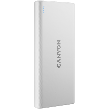 CANYON PB-108 Power bank 10000mAh Li-poly battery, Input 5V/2A, Output 5V/2.1A(Max), 140*68*16mm, 0.230Kg, White [1]