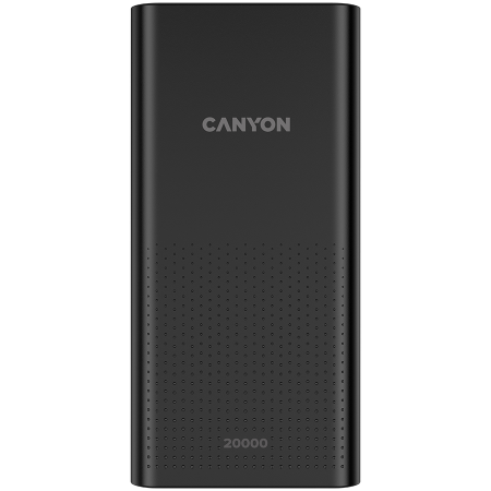 CANYON PB-2001, Power bank 20000mAh Li-poly battery, Input 5V/2A , Output 5V/2.1A(Max), 144*69*28.5mm, 0.440Kg, Black [0]