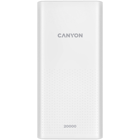 Baterii Externe - CANYON PB-2001, Power bank 20000mAh Li-poly battery, Input 5V/2A , Output 5V/2.1A(Max) , 144*69*28.5mm, 0.440Kg, white