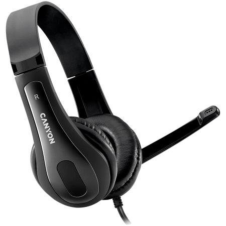 Multimedia - CANYON PC headset HSC-1 PC Mic Flat 2m Black