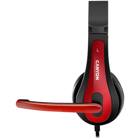 CANYON PC headset HSC-1 PC Mic Flat 2m Black Red [3]
