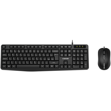 Sisteme PC & Periferice - CANYON SET-1 EN Keyboard+Mouse Wired Black
