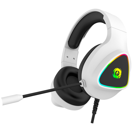 Microfoane & Casti Gaming - CANYON Shadder GH-6, RGB gaming headset with Microphone, Microphone frequency response: 20HZ~20KHZ,  ABS+ PU leather, USB*1*3.5MM jack plug, 2.0M PVC cable, weight: 300g, White