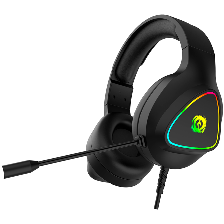 Microfoane & Casti Gaming - CANYON Shadder GH-6, RGB gaming headset with Microphone, Microphone frequency response: 20HZ~20KHZ,  ABS+ PU leather, USB*1*3.5MM jack plug, 2.0M PVC cable, weight: 300g, Black