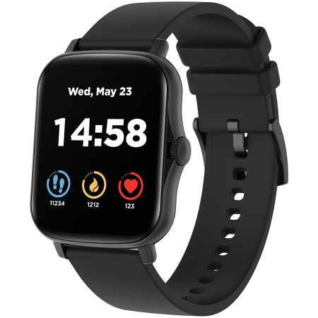 CANYON Smart watch, 1.69inches TFT full touch screen, Zinic+plastic body, IP67 waterproof, multi-sport mode, compatibility with iOS and android, black body with black silicon belt, Host: 44.4*36*9.2mm [1]