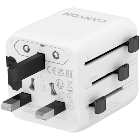 CANYON Travel Adapter OnTour One EU/UK/US/AUS   White [1]