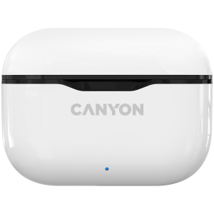 CANYON TWS-3 Bluetooth headset, with microphone, BT V5.0, Bluetrum AB5376A2, battery EarBud 40mAh*2+Charging Case 300mAh, cable length 0.3m, 62*22*46mm, 0.046kg, White [1]