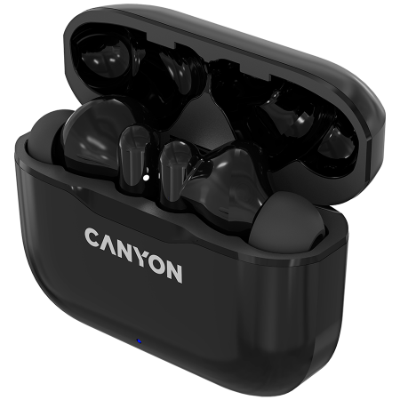 Canyon TWS-3 Bluetooth headset, with microphone, BT V5.0, Bluetrum AB5376A2, battery EarBud 40mAh*2+Charging Case 300mAh, cable length 0.3m, 62*22*46mm, 0.046kg, Black [1]