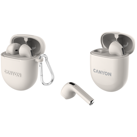 CANYON TWS-6, Bluetooth headset, with microphone, BT V5.3 JL 6976D4, Frequence Response:20Hz-20kHz, battery EarBud 30mAh*2+Charging Case 400mAh, type-C cable length 0.24m, Size: 64*48*26mm, 0.040kg, B [1]