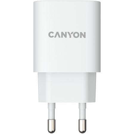 Telefoane & accesorii - CANYON H-18-01, Wall charger with 1*USB, QC3.0 18W, Input: 100V-240V, Output: DC 5V/3A,9V/2A,12V/1.5A, Eu plug, OCP/OVP/OTP/SCP, CE, RoHS ,ERP. Size: 80.17*41.23*28.68mm, 50g, White