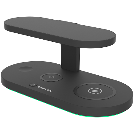 CANYON WS-501 5in1 Wireless charger, with UV sterilizer, with touch button for Running water light, Input QC36W or PD30W, Output 15W/10W/7.5W/5W, USB-A 10W(max), Type c to USB-A cable length 1.2m, 188 [1]