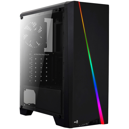 Componente PC - Carcasa Aerocool Cylon neagra, SPCC Steel ATX Mid Tower, fara sursa (tip ATX, montata jos)