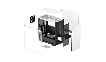 CARCASA DEEPCOOL, Middle Tower, ATX, "CH510 WH", fara sursa, sticla securizata, 1 x 120mm fan, USB 3.0 x 2, Jack 3.5mm x 1,  white, "R-CH510-WHNNE1-G-1" [7]