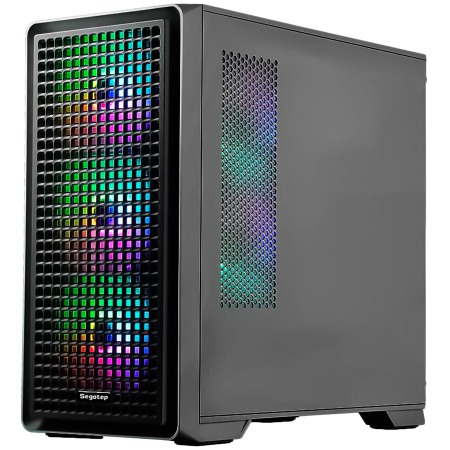 Carcasa Segotep Radiant neagra, SECC Steel Micro ATX Mini Tower, fara sursa (tip ATX, montata jos), interior vopsit negru, [2]