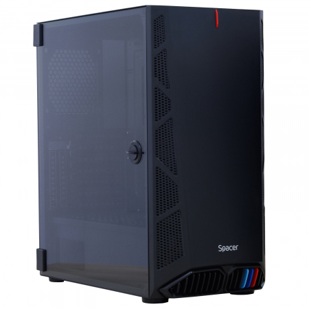Carcase - CARCASA  SPACER - gaming, Middle Tower, ATX, "HUNTER", fara sursa, usa sticla securizata (balama), USB 2.0 x 2, USB 3.0 x 1, Jack 3.5mm x 2, mesh , "SPGC-HUNTER"