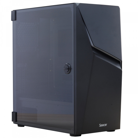 Carcase - CARCASA  SPACER - gaming, Middle Tower, ATX, "THUNDER", fara sursa, usa sticla securizata (balama), USB 2.0 x 2, USB 3.0 x 1, Jack 3.5mm x 2, mesh , "SPGC-THUNDER"