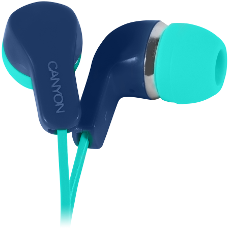 Laptop, Tablete & Telefoane - CANYON EPM-02 Stereo Earphones with inline microphone, Green+Blue, cable length 1.2m, 20*15*10mm, 0.013kg