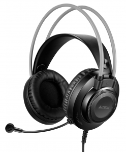 Casti - CASTI A4TECH cu fir, tip standard, utilizare multimedia (PC and more), microfon pe casca, gri, jack 3.5", "FH200i-GR" (include TV 0.75 lei)