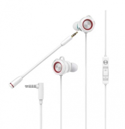 Casti - CASTI Edifier, cu fir, gaming, intraauriculare cu fir de legatura, utilizare multimedia, microfon pe casca, detasabil, conectare prin USB 2.0, alb, "GM3-SE-W", (include TV 0.15 lei)