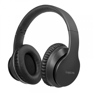 Casti - CASTI LOGILINK  bluetooth, cu microfon , bluetooth v5.0, Charging time: pana la 3h, Playing time: pana la 15h, activ noise cancelling, banda reglabila, pliabile, black "BT0053"