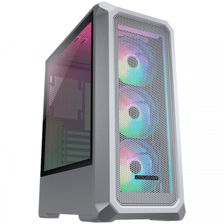 Carcase - COUGAR | Archon 2 Mesh RGB (White) | PC Case | Mid Tower / Mesh Front Panel / 3 x ARGB Fans / 3mm TG Left Panel + COUGAR PSU STC600 / 600W Preinstalled