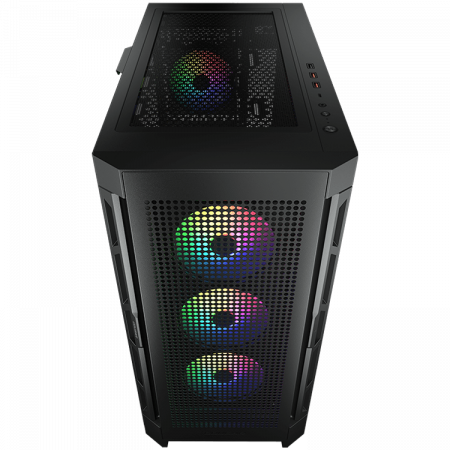 COUGAR DUOFACE PRO RGB Black, Mid Tower, 3x 120 ARGB Fans, RGB Button, Tempered Glass, Mini ITX / Micro ATX / ATX / CEB / E-ATX, USB 3.0 x 2, USB 2.0 x 1, Type C Gen 2, 4 Pole Headset Audio Jack [5]