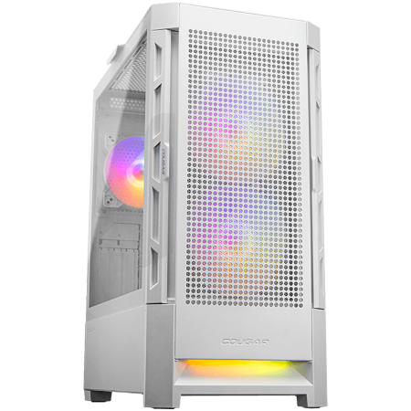 Carcase - COUGAR | Duoface RGB White | PC Case | Mid Tower / Airflow Front Panel / 2 x 140mm & 1x 120mm ARGB Fans incl. / TG Left Panel