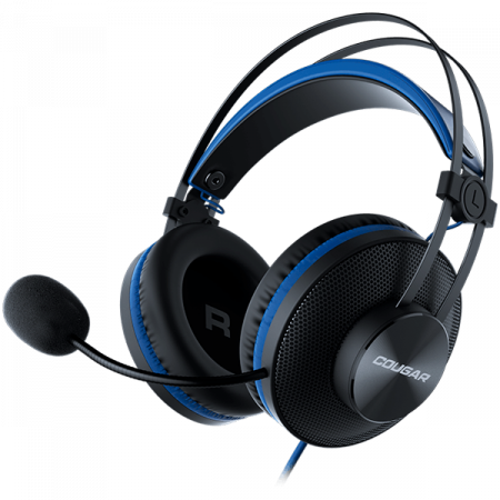 Microfoane & Casti Gaming - Cougar | Immersa Essential Blue | Headset | Driver 40mm /9.7mm noise cancelling Mic./Stereo 3.5mm 4-pole and 3-pole PC adapter / Blue