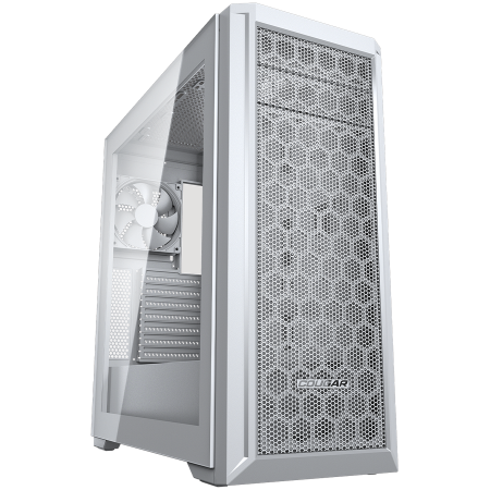 Carcase - COUGAR | MX330-G Pro White | PC Case | Mid Tower / Mesh Front Panel / 1 x 120mm Fan / TG Left Panel