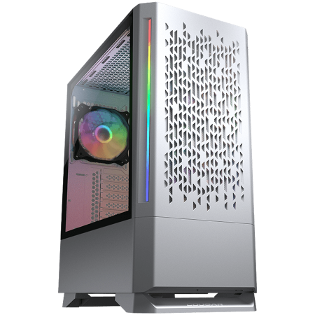 Carcase - COUGAR | MX430 Air RGB White | PC Case | Mid Tower / Air Vents Front Panel with ARGB strips / 3 x ARGB Fans / 4mm TG Left Panel
