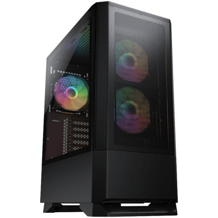 Carcase - COUGAR | MX430 Mesh RGB Black | PC Case | Mid Tower / Mesh Front Panel / 3 x ARGB Fans / 4mm TG Left Panel