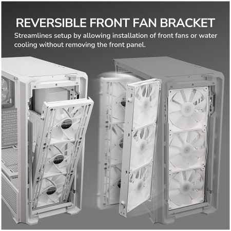 COUGAR | MX600 White | PC Case | Mid Tower / Mesh Front Panel / 3 x 140mm + 1 x 120mm Fans / Transparent Left Panel [16]