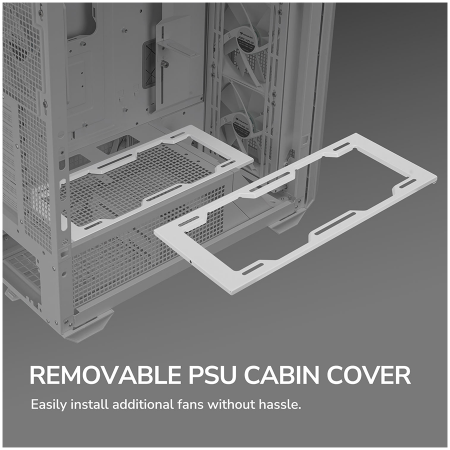 COUGAR | MX600 White | PC Case | Mid Tower / Mesh Front Panel / 3 x 140mm + 1 x 120mm Fans / Transparent Left Panel [15]