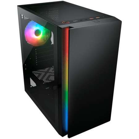 COUGAR | Purity RGB Black | PC Case | Mini Tower / TG Front Panel with ARGB strip / 1 x ARGB Fan / 3mm TG Left Panel [1]
