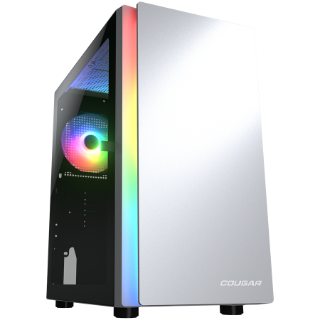 Carcase - COUGAR | Purity RGB White | PC Case | Mini Tower / TG Front Panel with ARGB strip / 1 x ARGB Fan / 3mm TG Left Panel