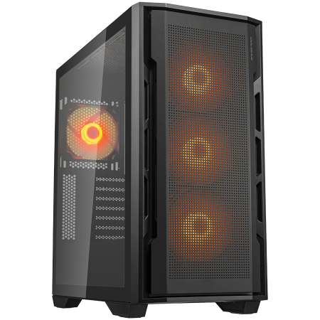 Carcase - COUGAR | Uniface RGB Black | PC Case | Mid Tower / Mesh Front Panel / 4 x 120mm ARGB Fans / TG Left Panel / Black