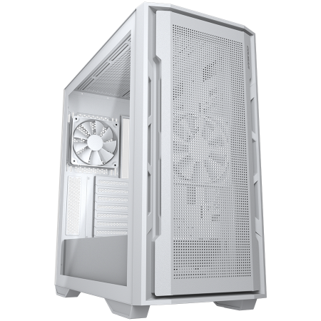 Carcase - COUGAR | Uniface White | PC Case | Mid Tower / Mesh Front Panel / 2 x Fans / TG Left Panel