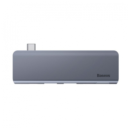 DOCKING Station Baseus, conectare PC USB Type-C, USB 3.0 x 2 |USB Type C x 1 PD 20V 3A (Max.) | Card reader SD x 1, micro SD x 1, LED, gri \\"CAHUB-K0G\\" (include TV 0.8lei) [1]