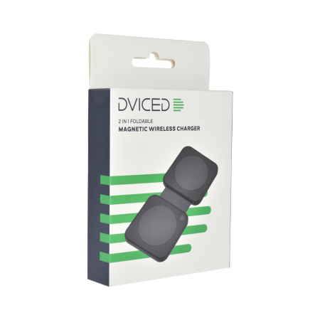 Dviced 2-in-1 foldable magnetic wireless charger - Black [1]