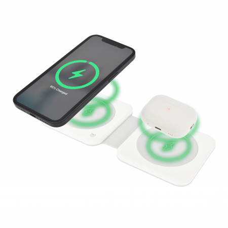 Dviced 2-in-1 foldable magnetic wireless charger - White [3]